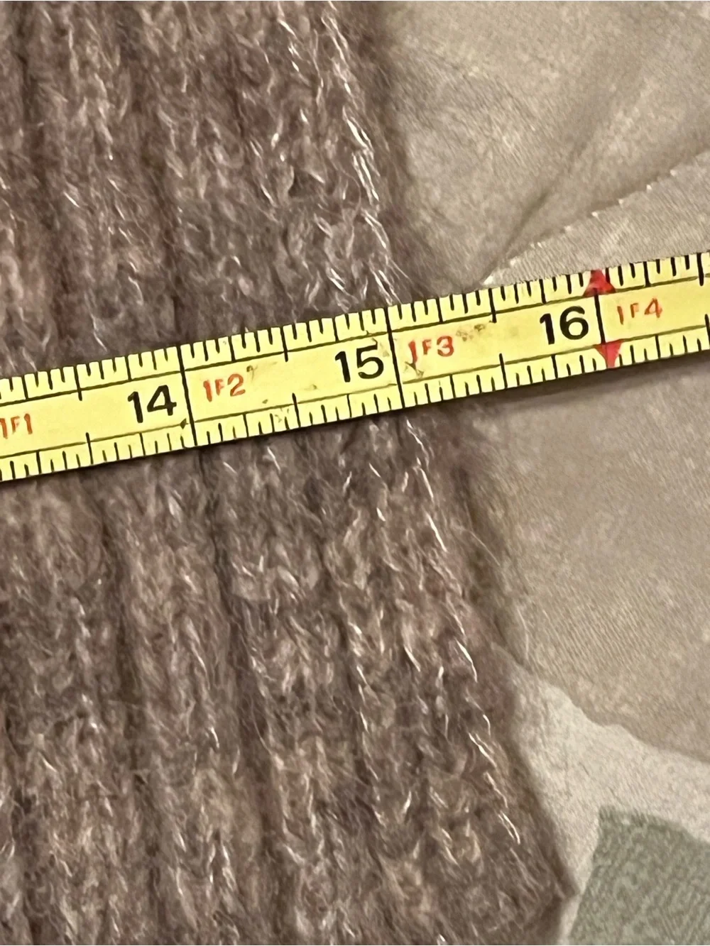 COS Women's Ribbed Knit Rectangle Scarf Alpaca Wool Blend Brown 68x18